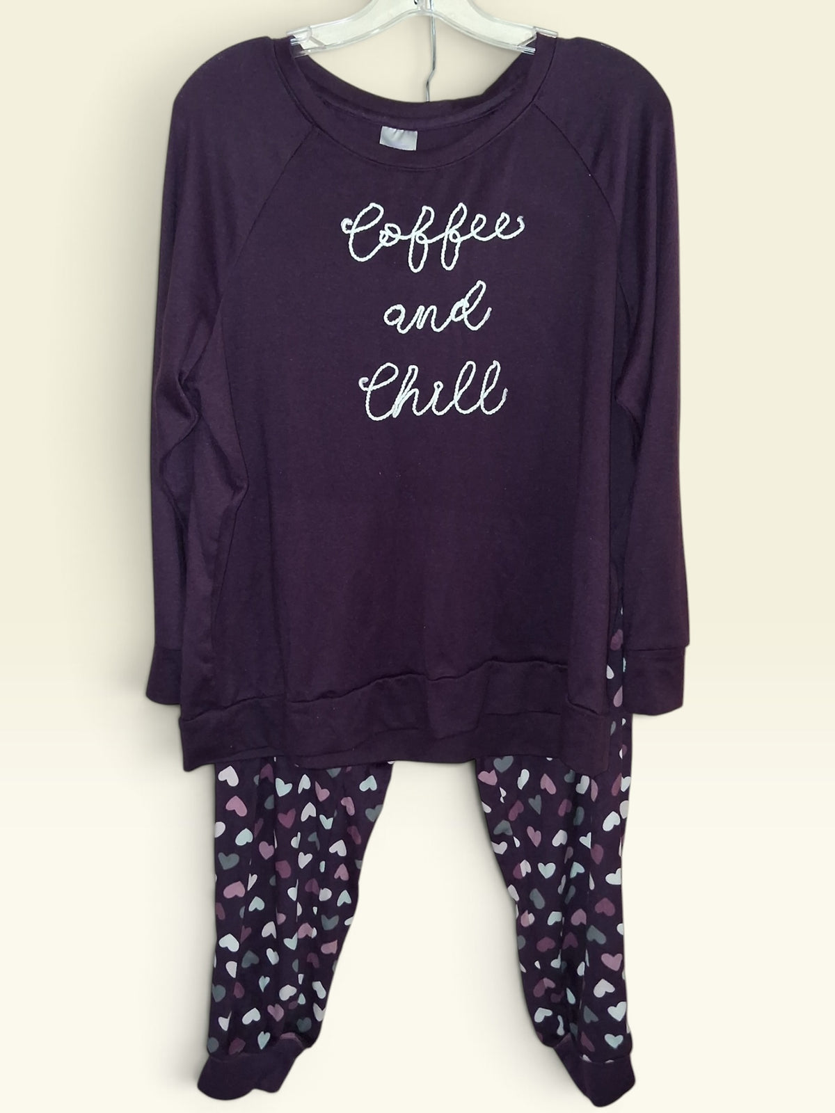 Secret Treasures “Coffee and Chill” Purple Pajama Set