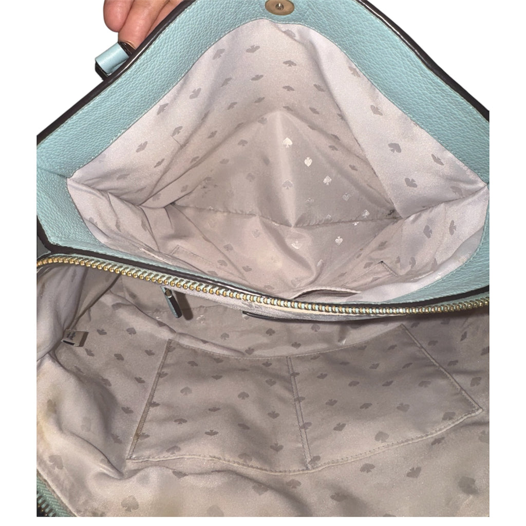Kate Spade Jackson Medium Triple Compartment Satchel Bag Mint Green / Blue