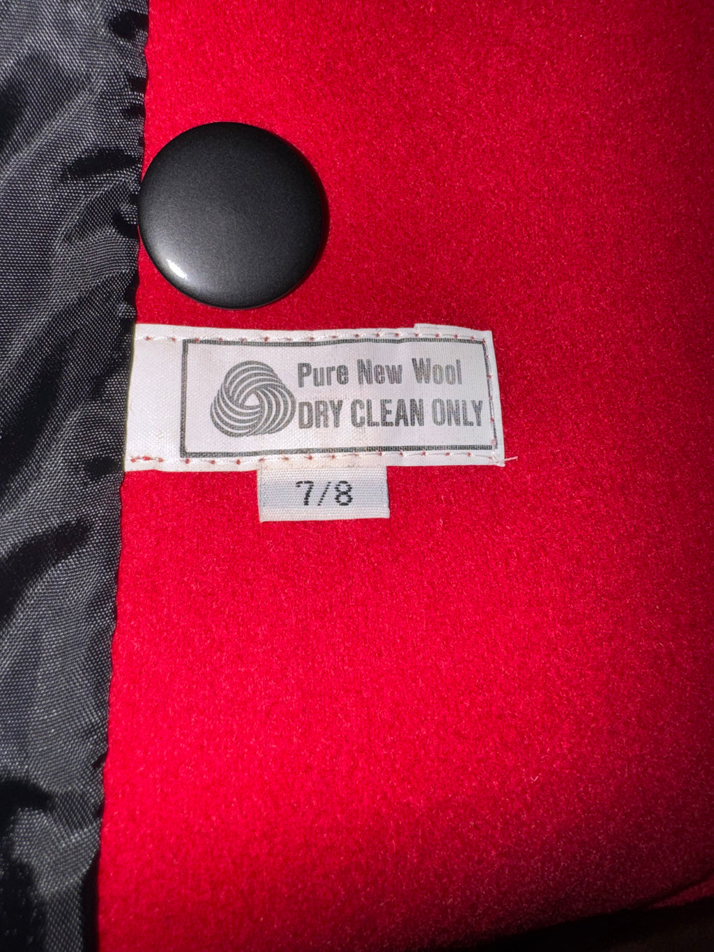 Vintage International Scene Red Coat with Black Collar