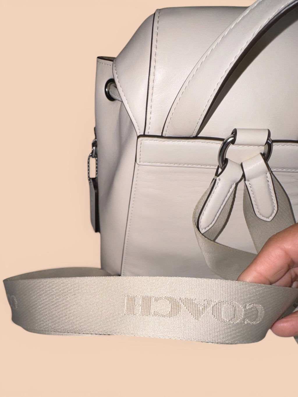 COACH Pace Backpack in Refined Calf Leather – Chalk / White (Style CR100)