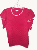 ODDI Cable-Knit Ruffle Sleeve Sweater