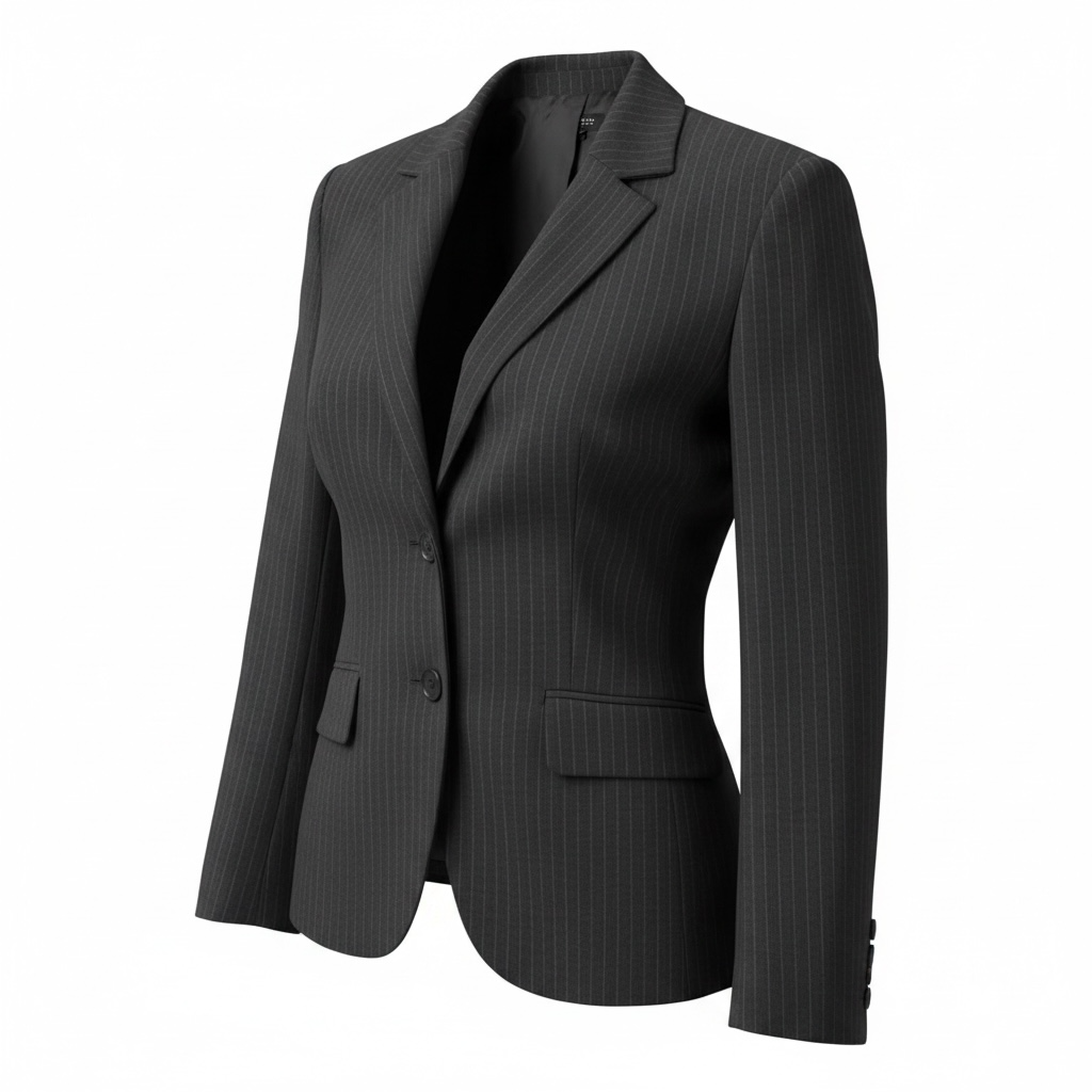 Apt. 9 Stretch Black Pinstripe 2-Piece Pant Suit – Blazer & Trousers
