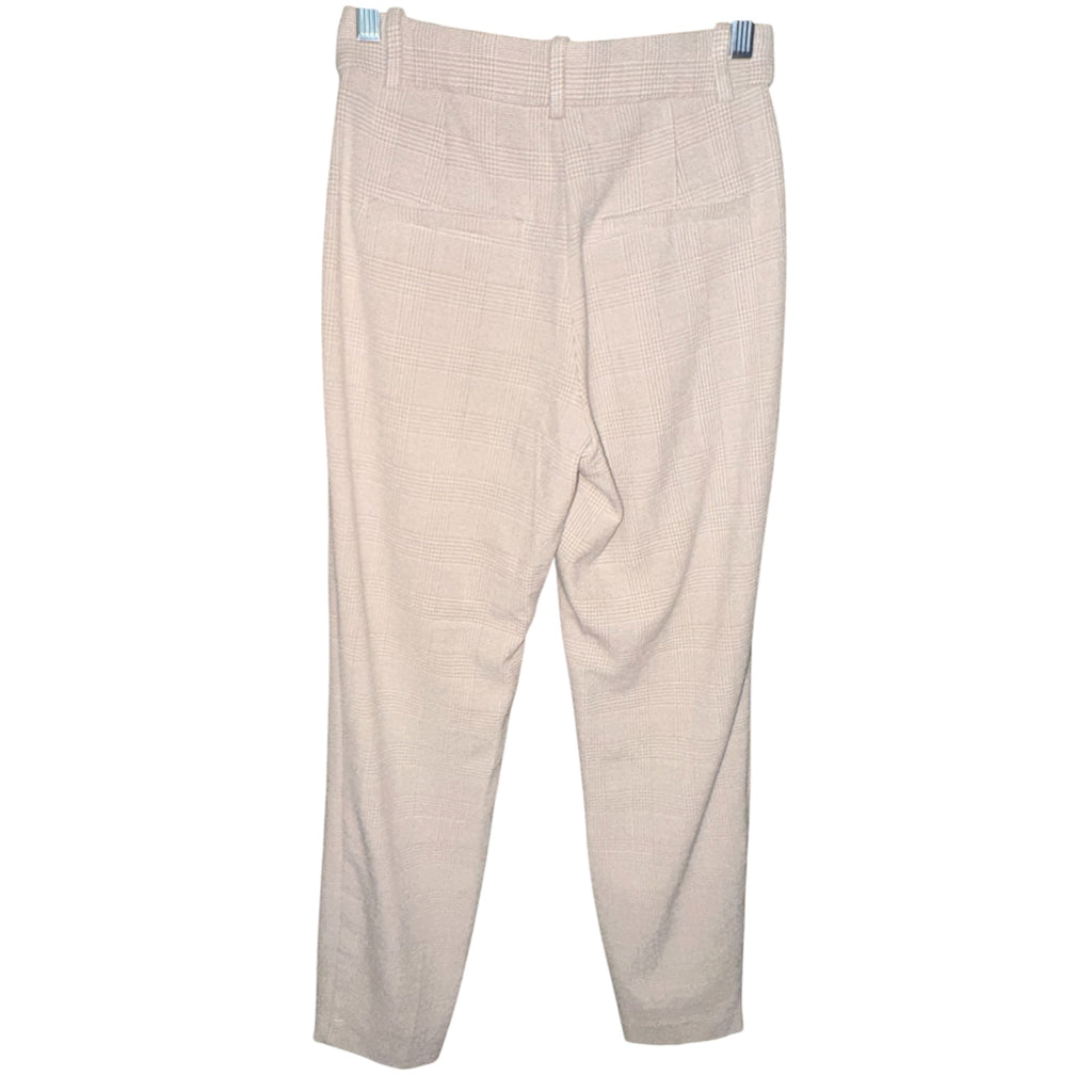 H&M Cream Plaid Ankle Trousers