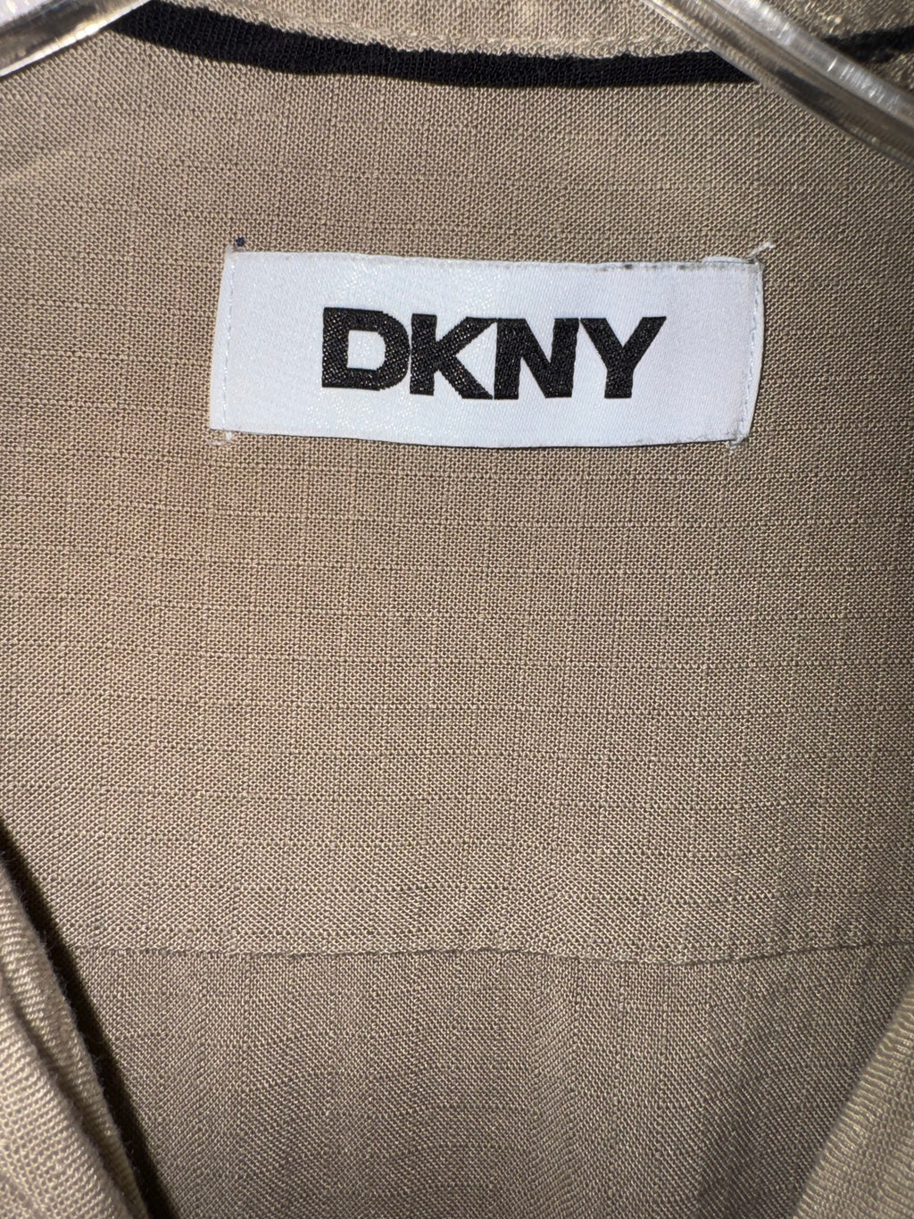 DKNY Neutral Button-Up Blouse