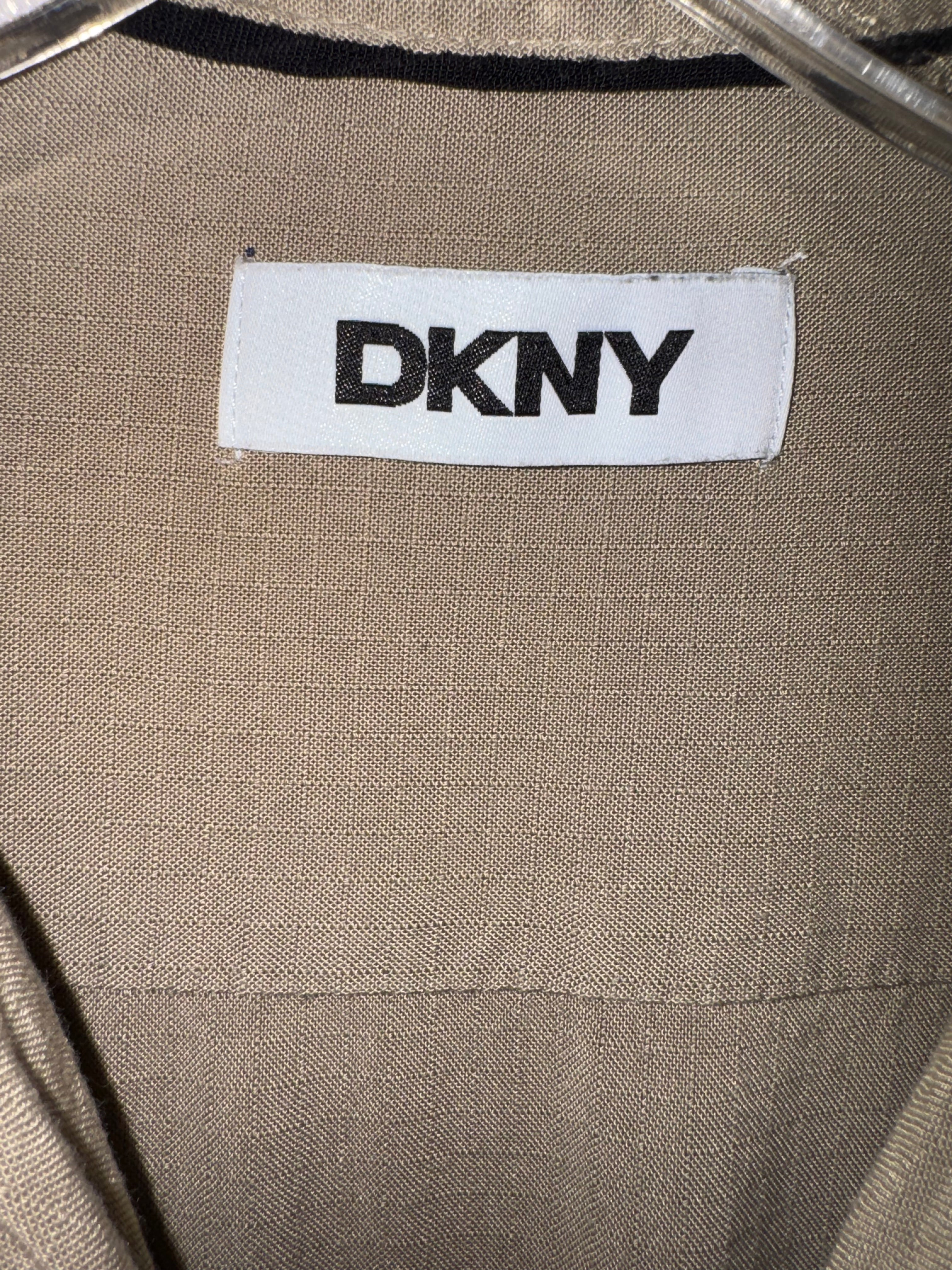 DKNY Neutral Button-Up Blouse