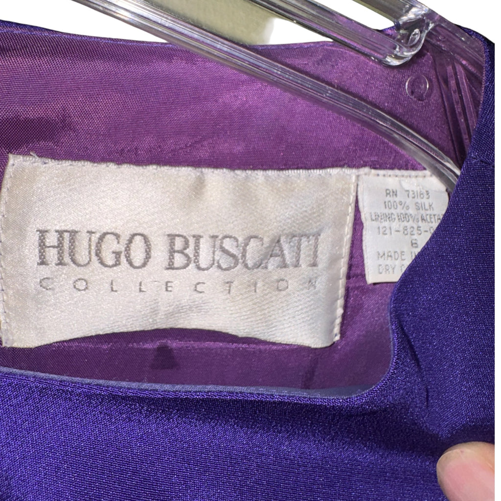 Hugo Buscati Purple Silk Dress