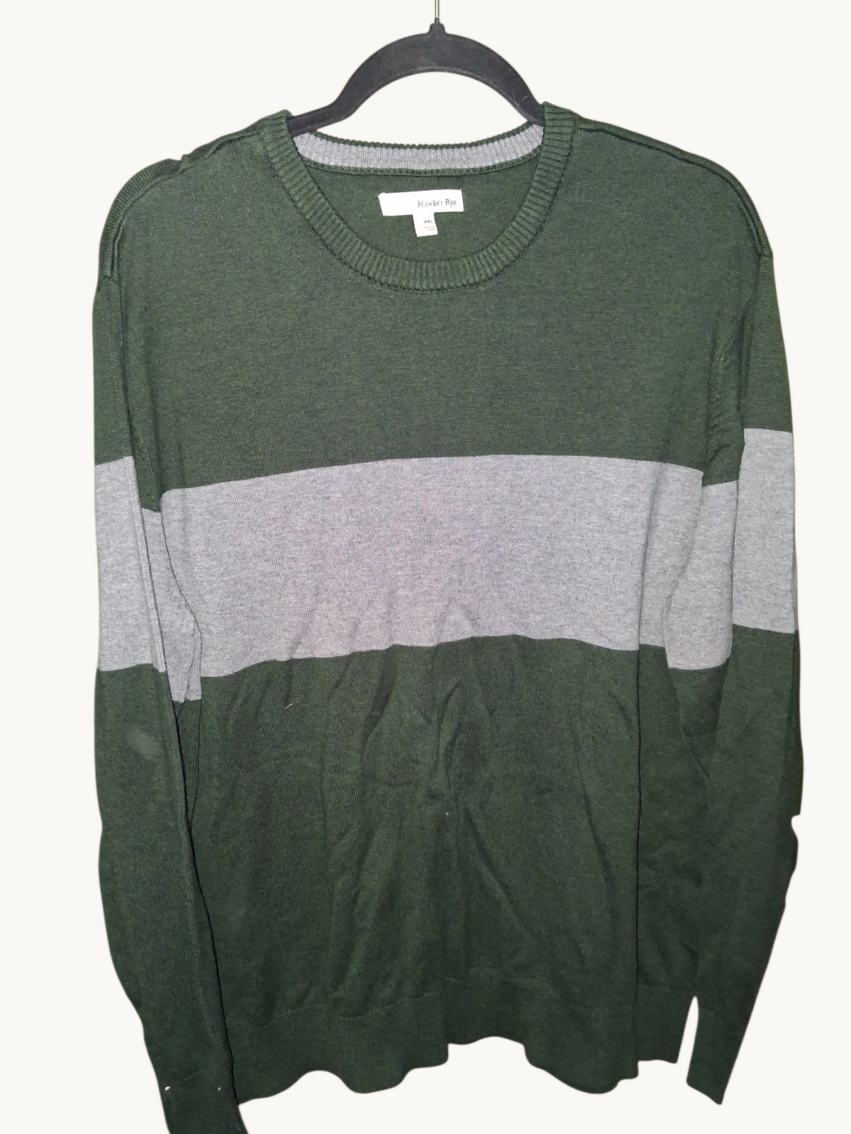 Hawker Rye Green & Gray Colorblock Crewneck Sweater