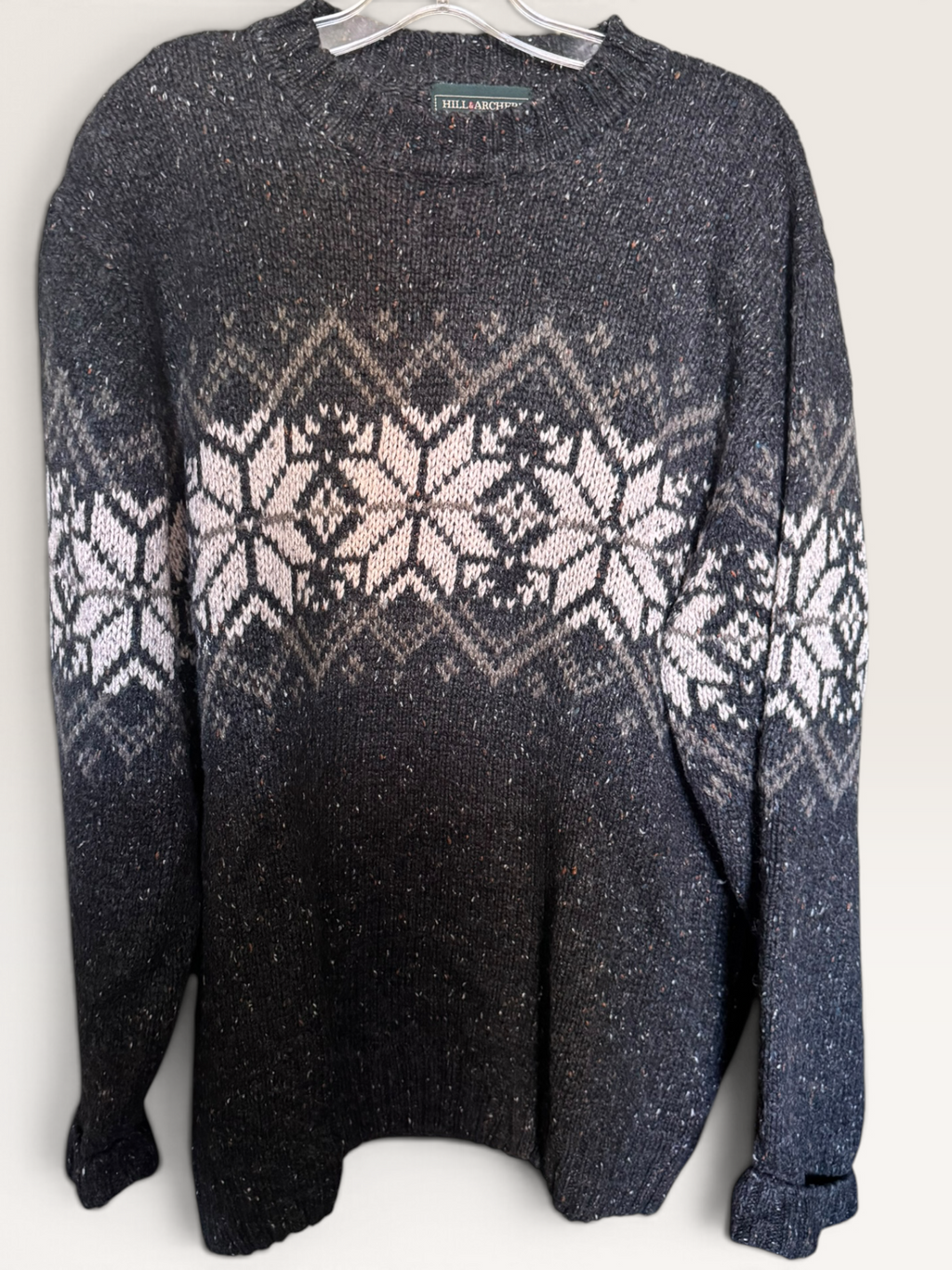 Hill & Archer Charcoal Snowflake Knit Sweater