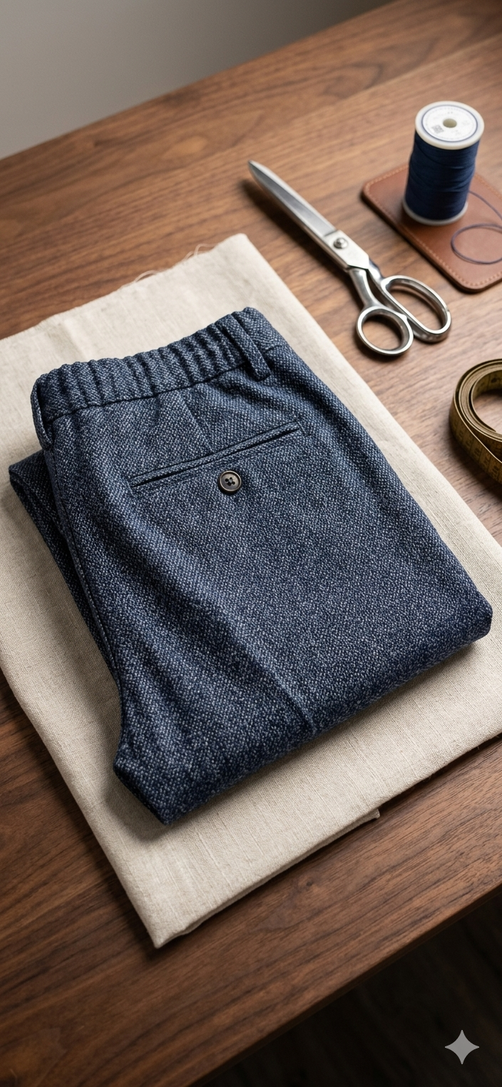 Banana Republic Men's Athletic Fit Linen Blend Pants Blue Chambray