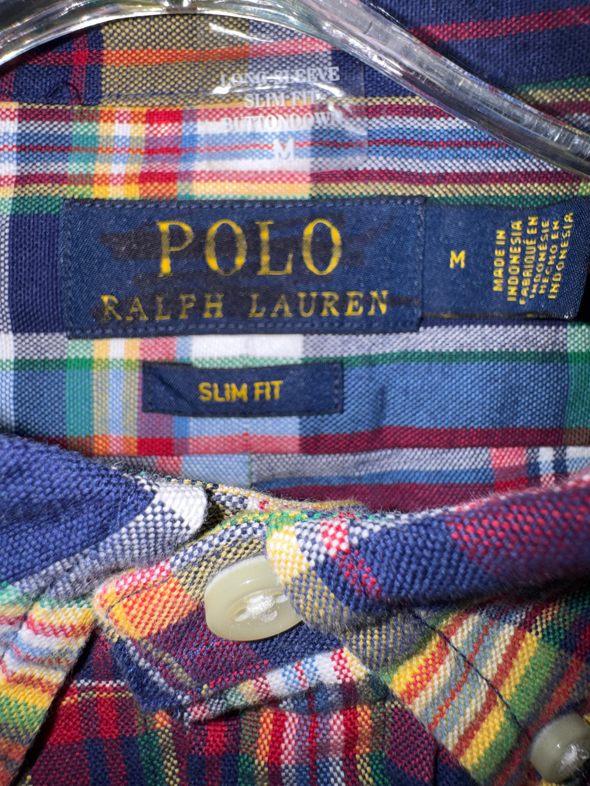 Polo Ralph Lauren Navy Multicolor Plaid Slim-Fit Shirt