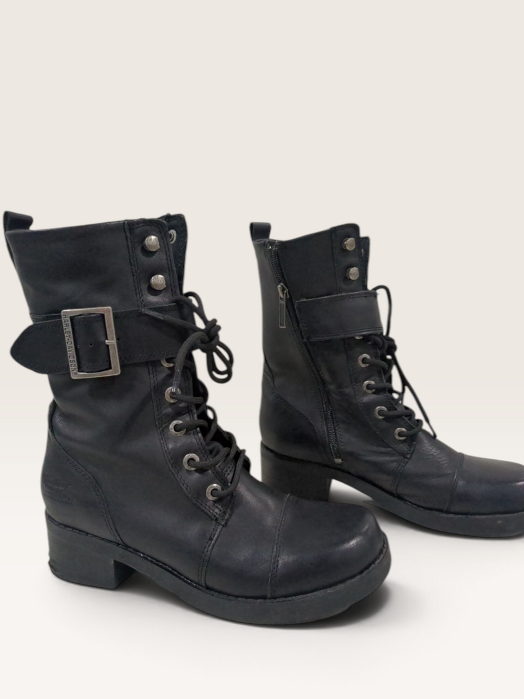 Harley-Davidson Jammie Black Leather Moto Boots