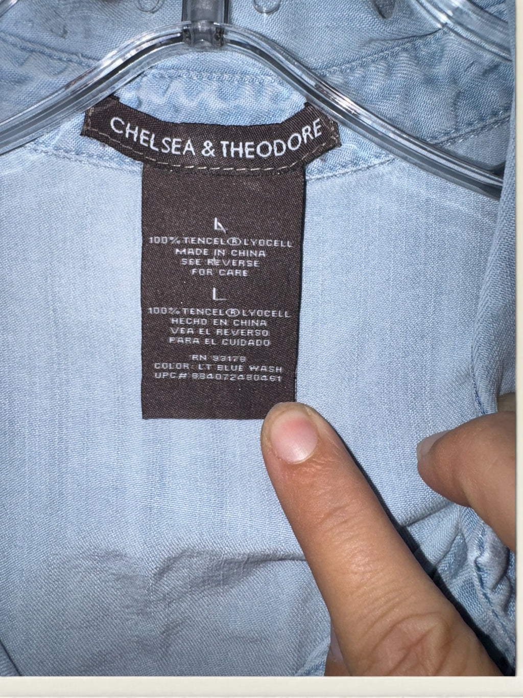 Chelsea & Theodore Light Blue Tencel Shirt
