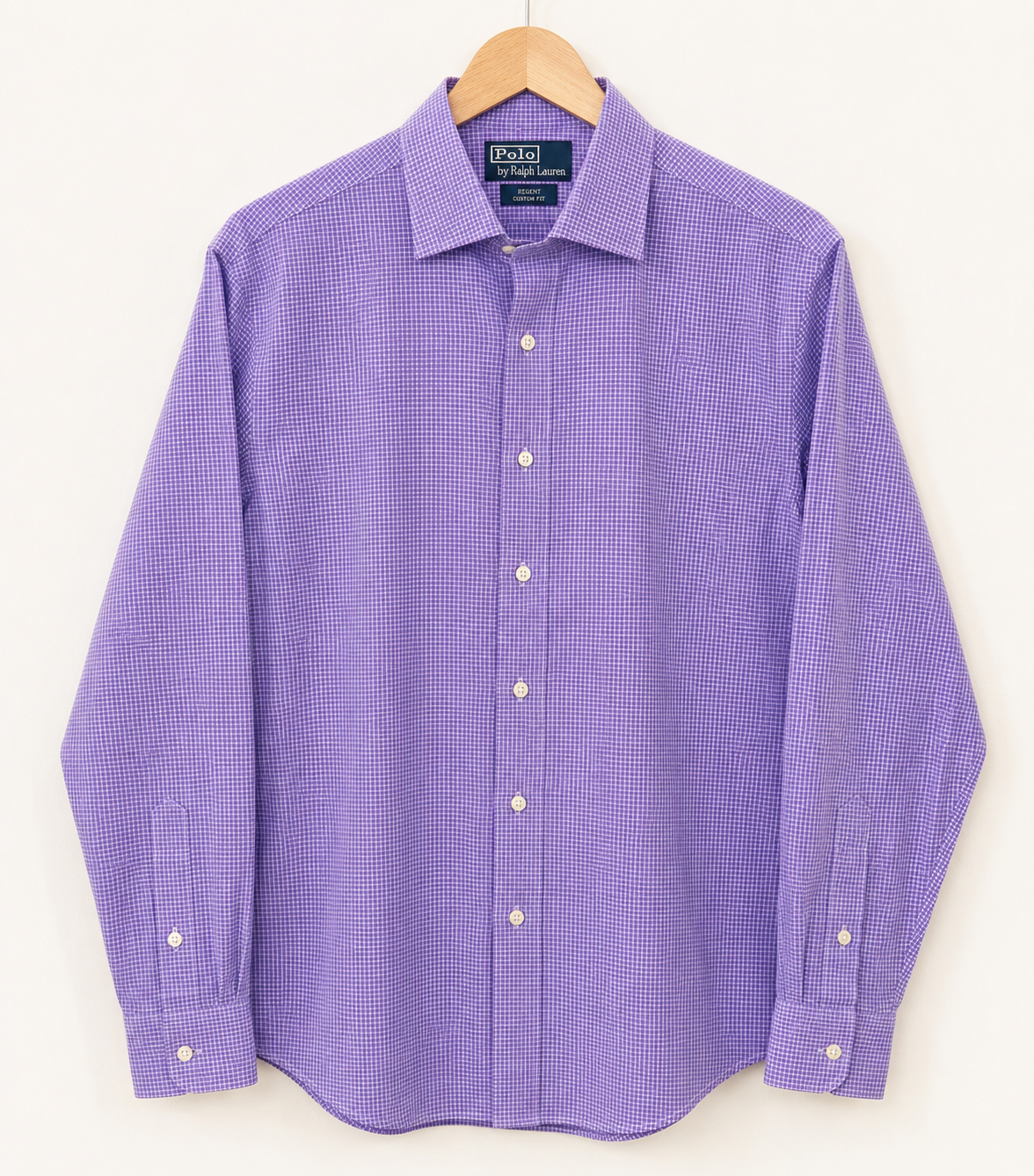 Polo Ralph Lauren Regent Custom Fit Purple Micro Check Dress Shirt