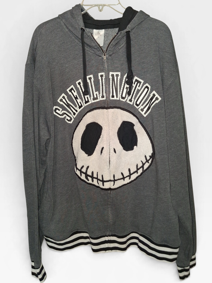 Disney Jack Skellington Gray Varsity Zip-Up Hoodie