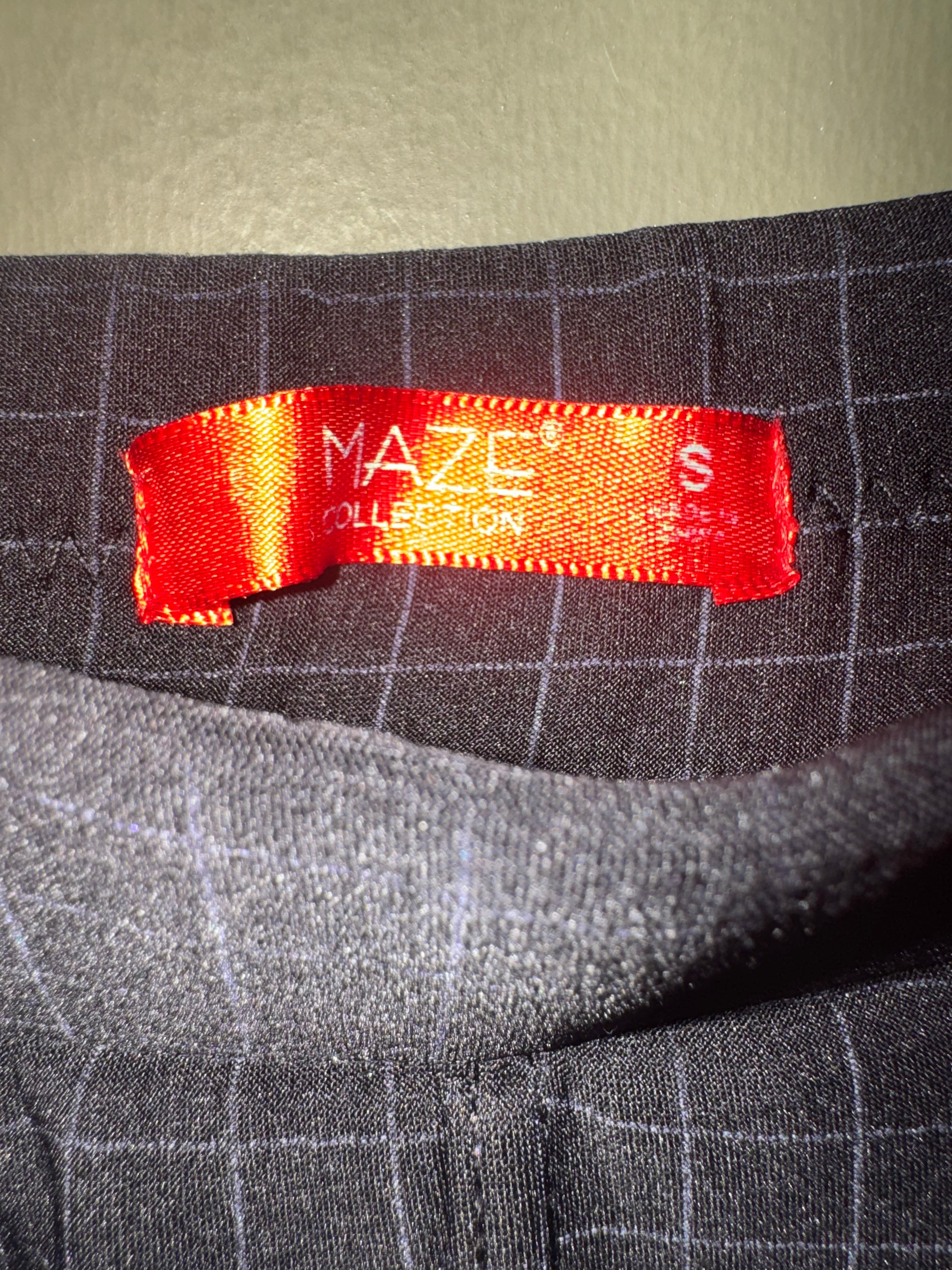 Maze Collection Black Windowpane Plaid Trousers