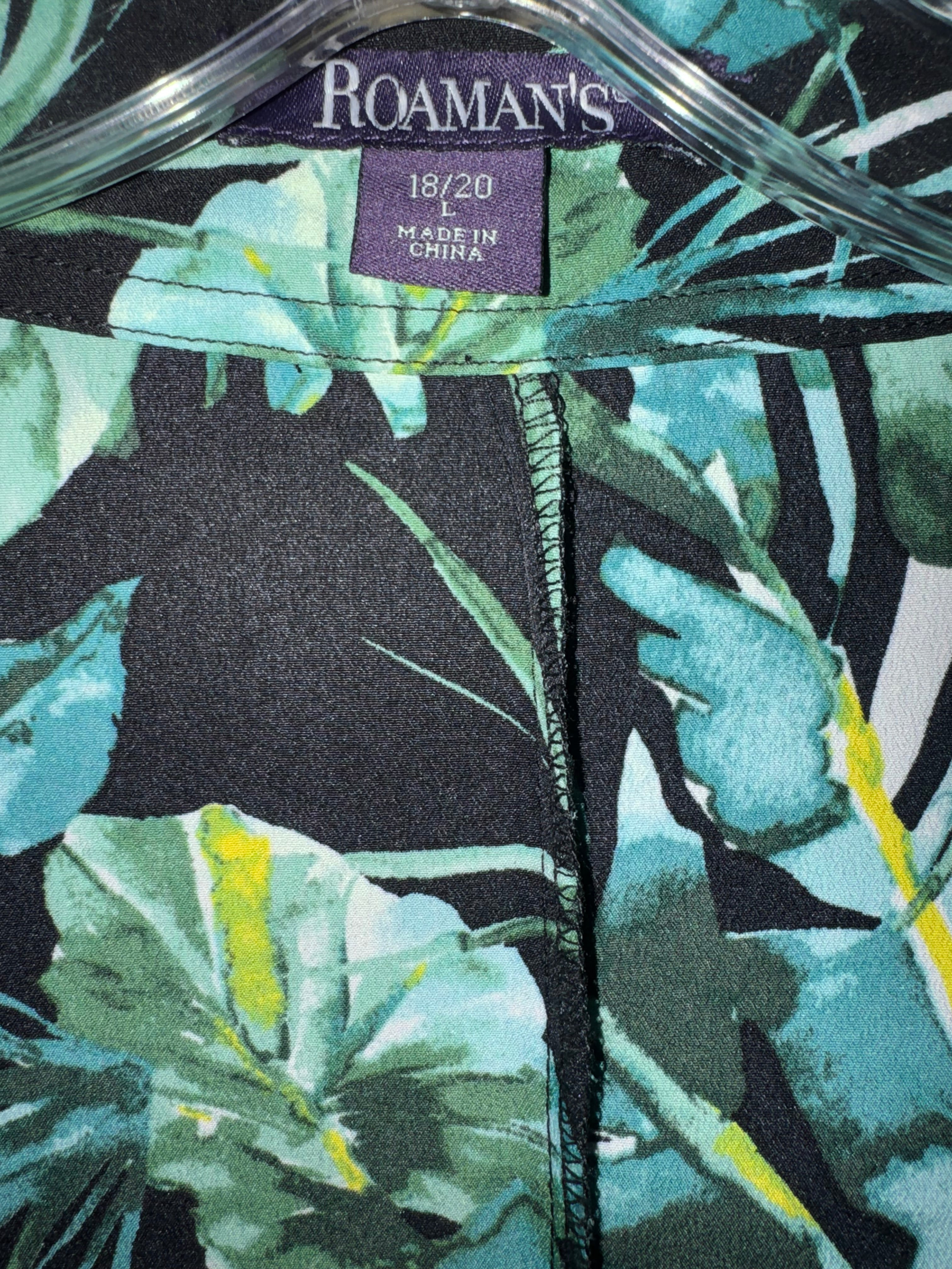 Roaman’s Tropical Open Front Kimono