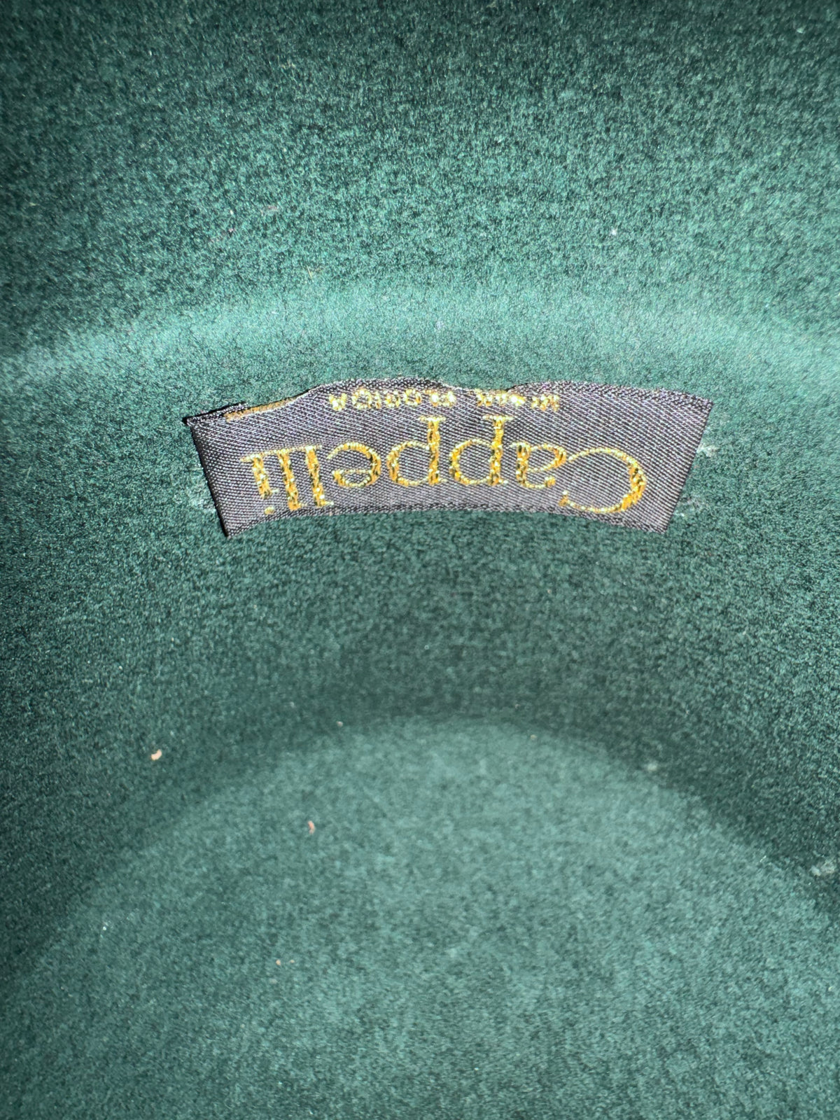 Cappelli Forest Green Felt Hat with Satin Rosette