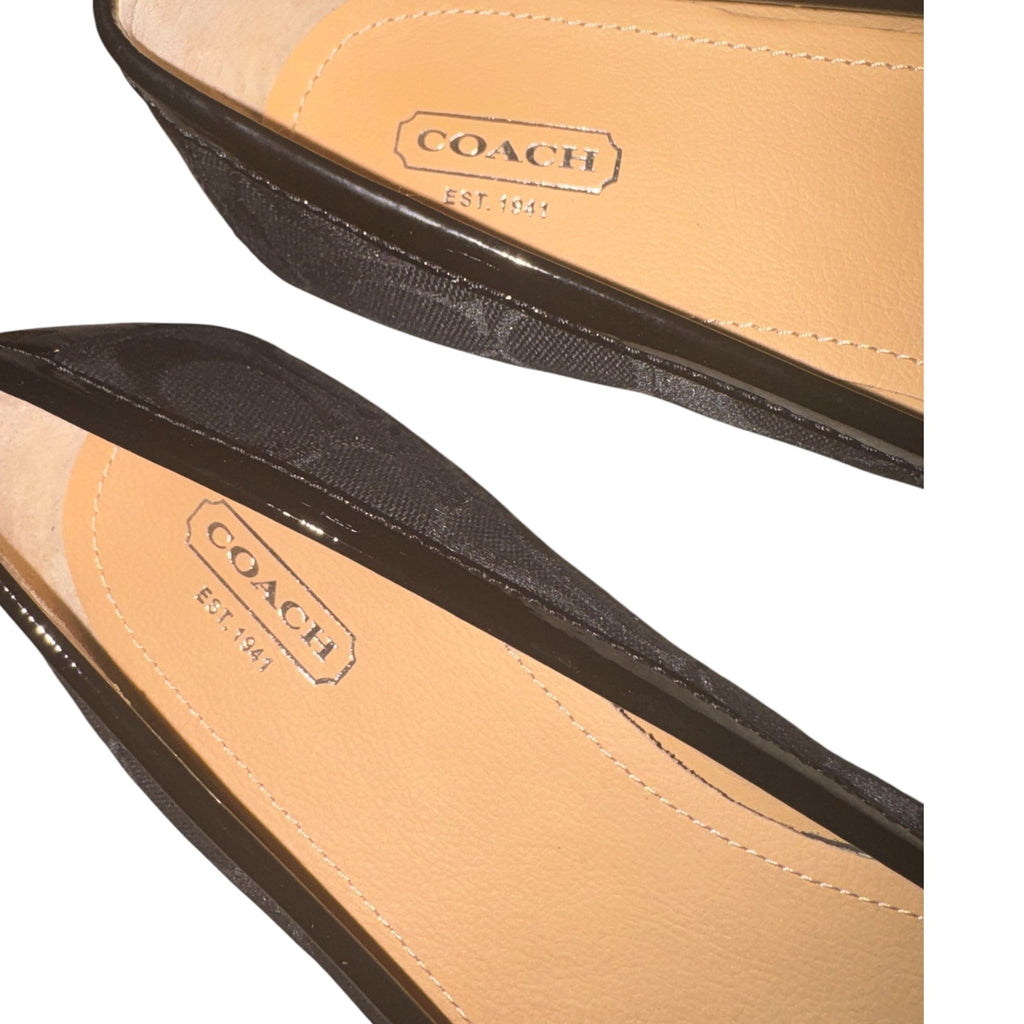 Coach Ella Black Signature Jacquard Chain Loafers
