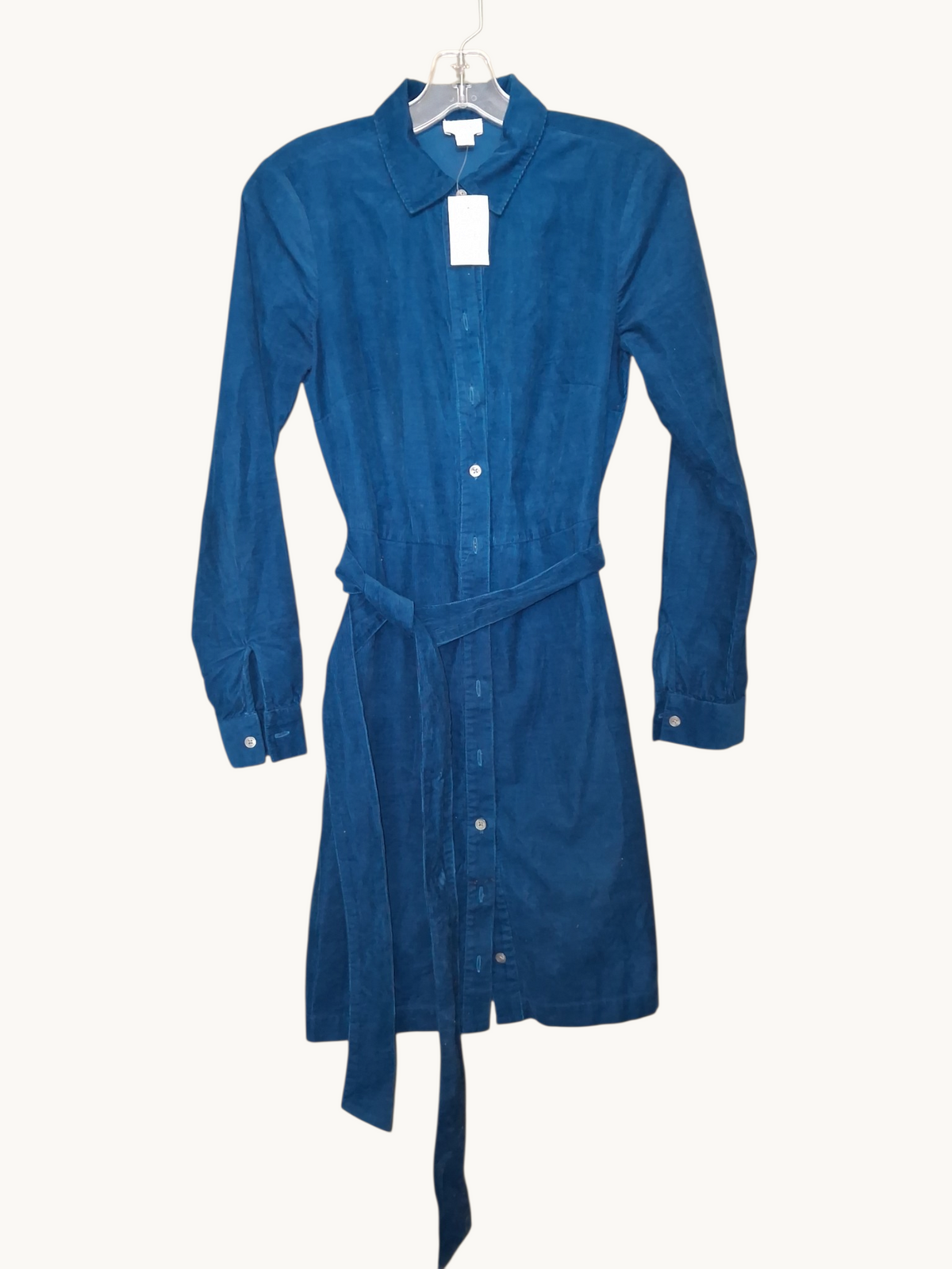 J. Crew Blue Corduroy Belted Shirtdress