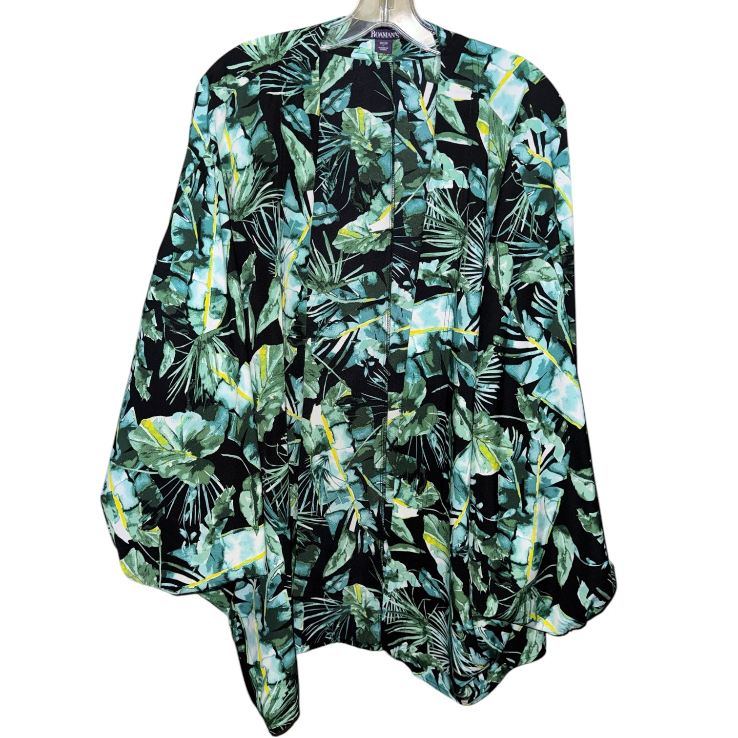 Roaman’s Tropical Open Front Kimono