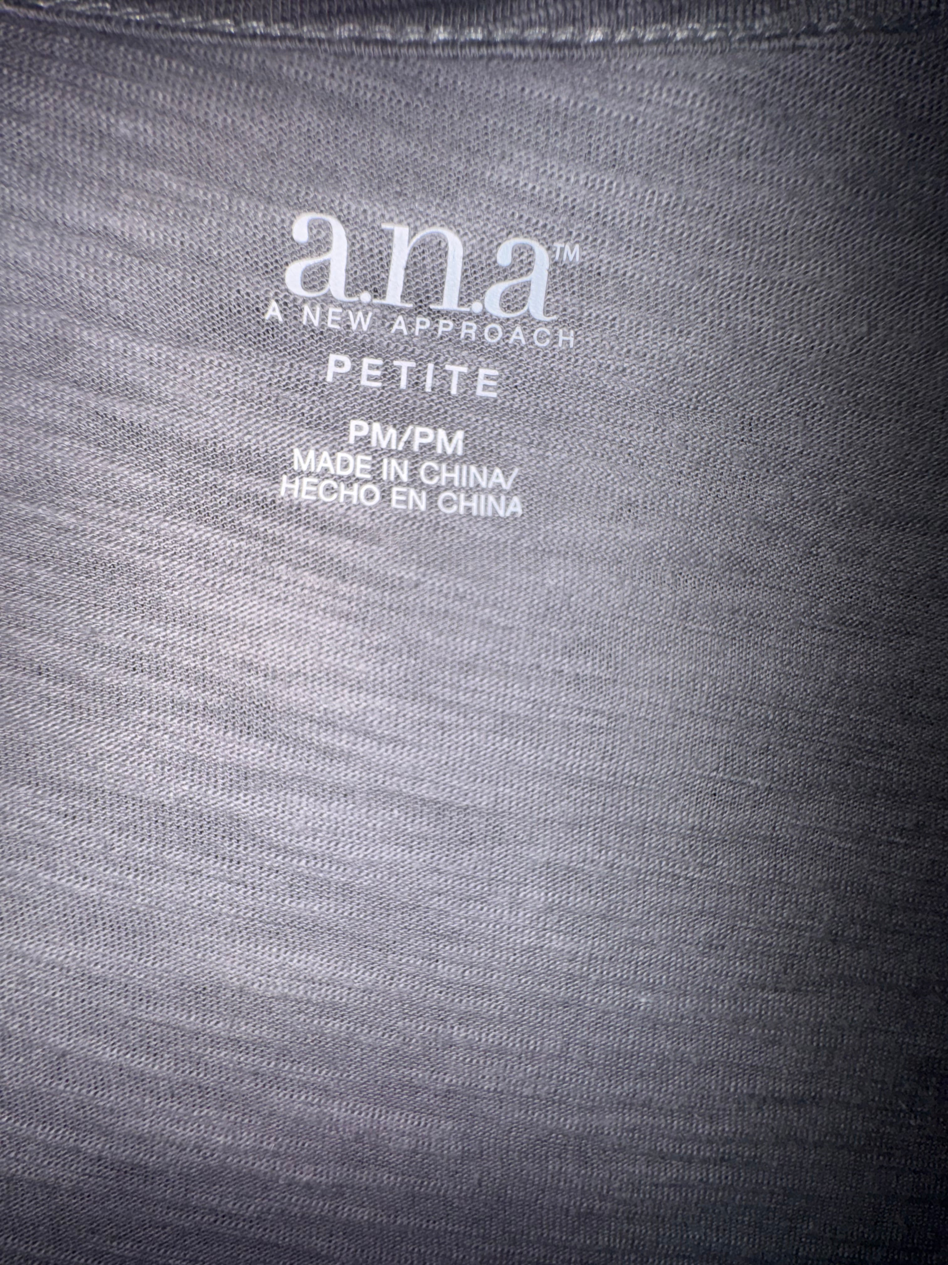 a.n.a. Gray Embellished Slub-Knit T-Shirt