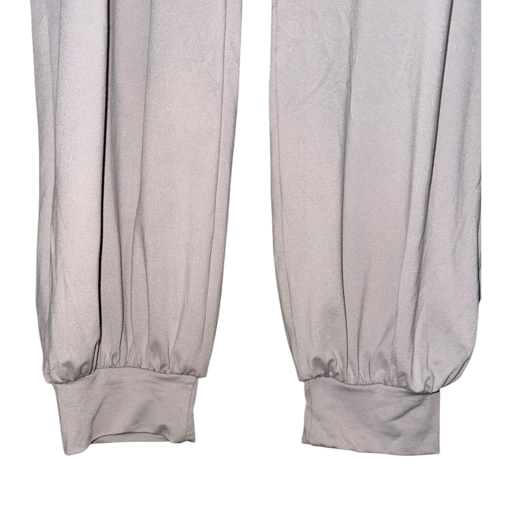 Taupe Crossover-Waist Harem Jogger Pants
