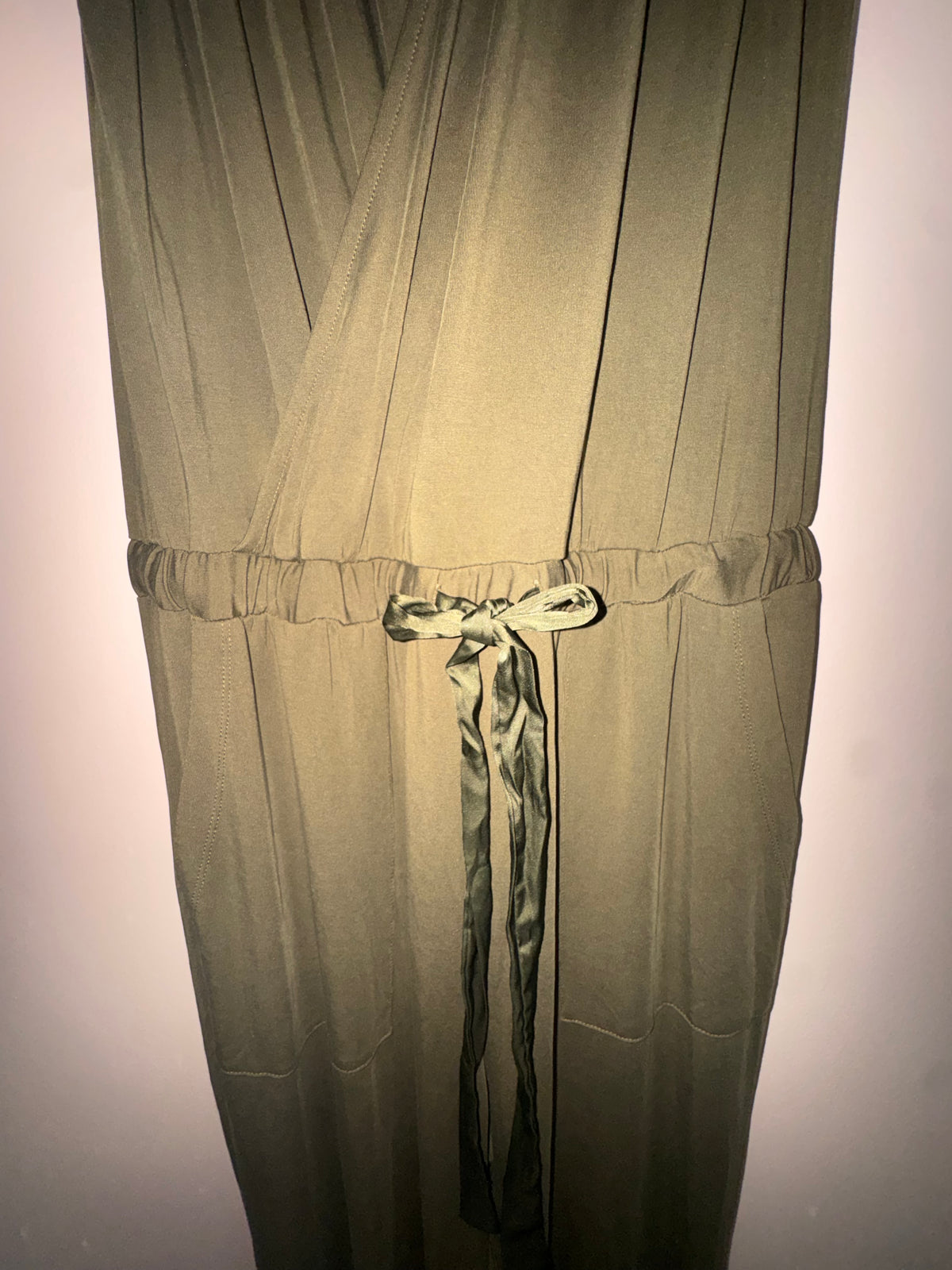 Heartloom Olive Green Wrap-Front Sleeveless Jumpsuit