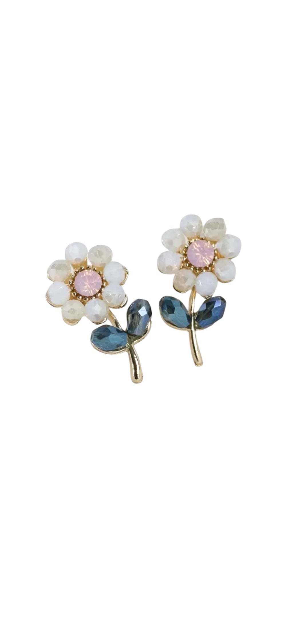 Crystal Daisy Flower Earrings