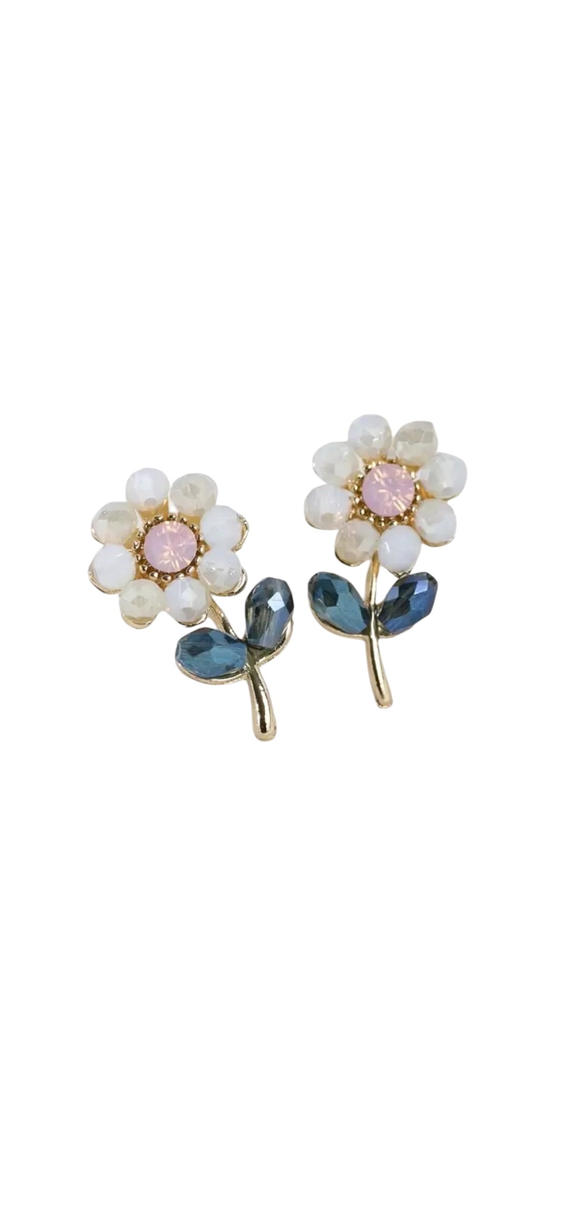 Crystal Daisy Flower Earrings