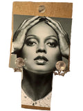 Silver Crown Pearl Jacket Earrings