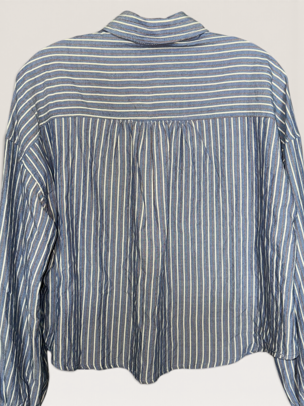 Max Studio London Blue Striped Button-Up