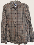 Lands’ End Black & Tan Plaid Button-Down Shirt