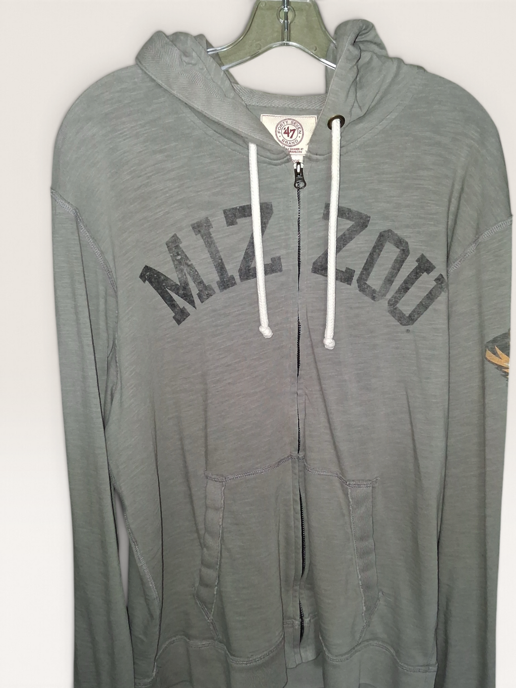 47 Brand Mizzou Tigers Gray Full-Zip Hoodie