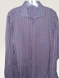 Bugatchi Uomo Purple & Orange Geometric Check Button-Down Shirt