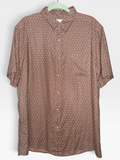 Rown Men's Rust & Black Geometric Print Short Sleeve Shirt