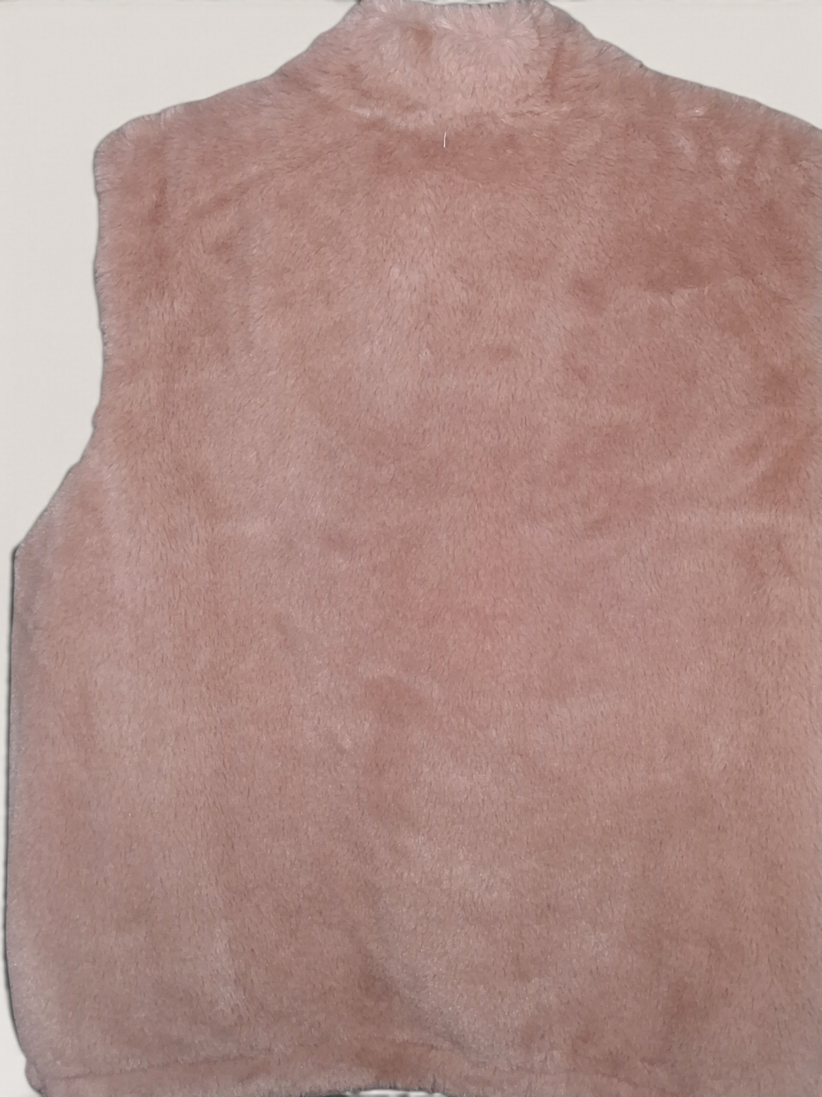 Blush Pink Plush Faux Fur Zip-Up Vest