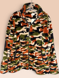 Blue Buttercup Camo Plush Zip-Up Jacket