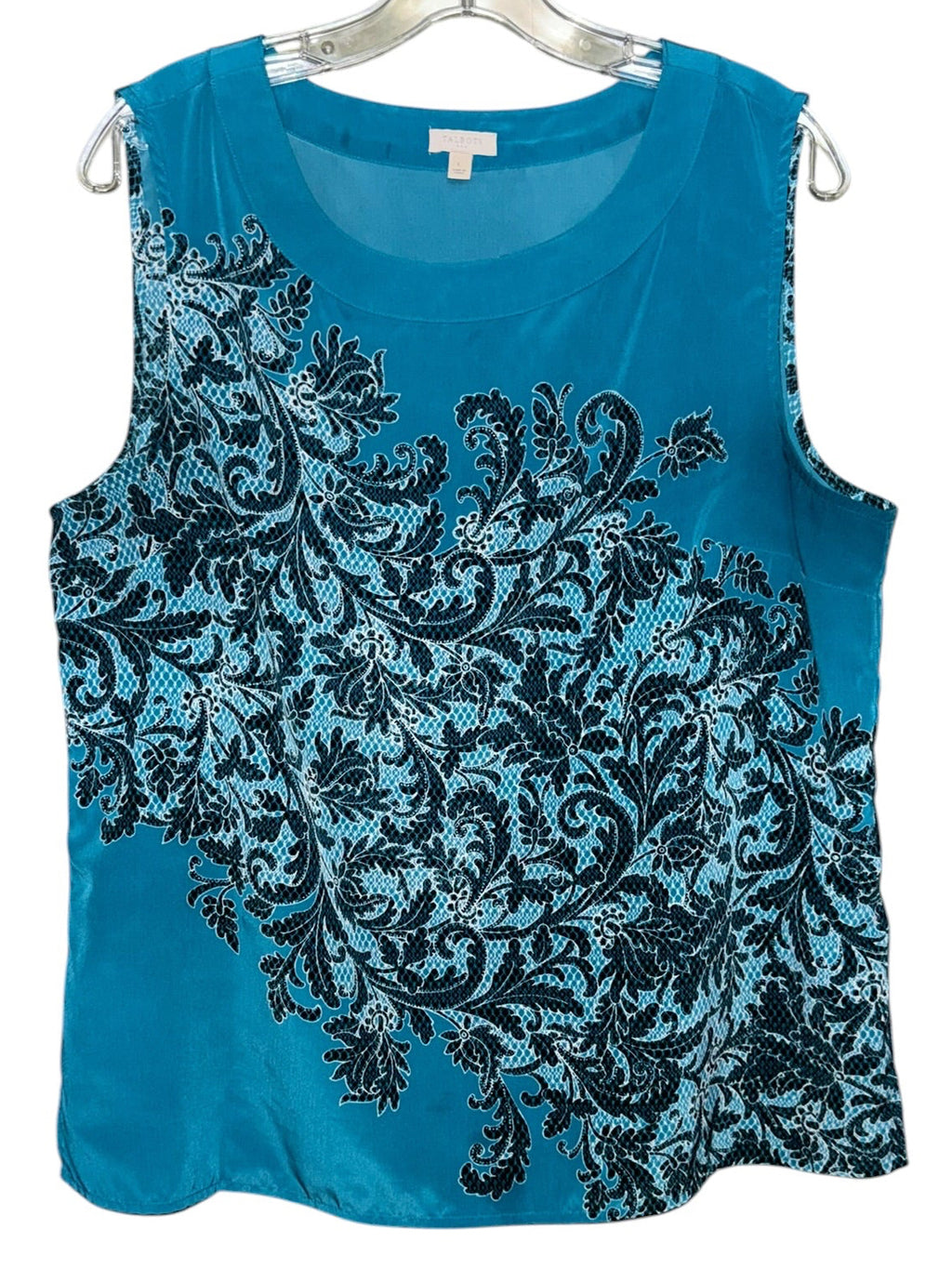 Talbots Turquoise Paisley Sleeveless Blouse