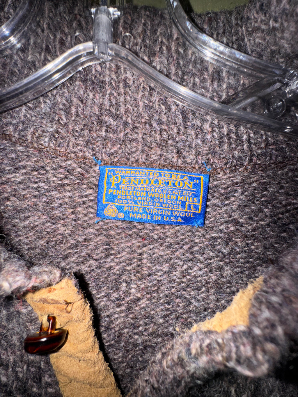 Pendleton Wool Toggle-Neck Sweater with Elbow Patches