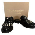 Burberry Becky Black Patent Leather Studded Loafer Mules