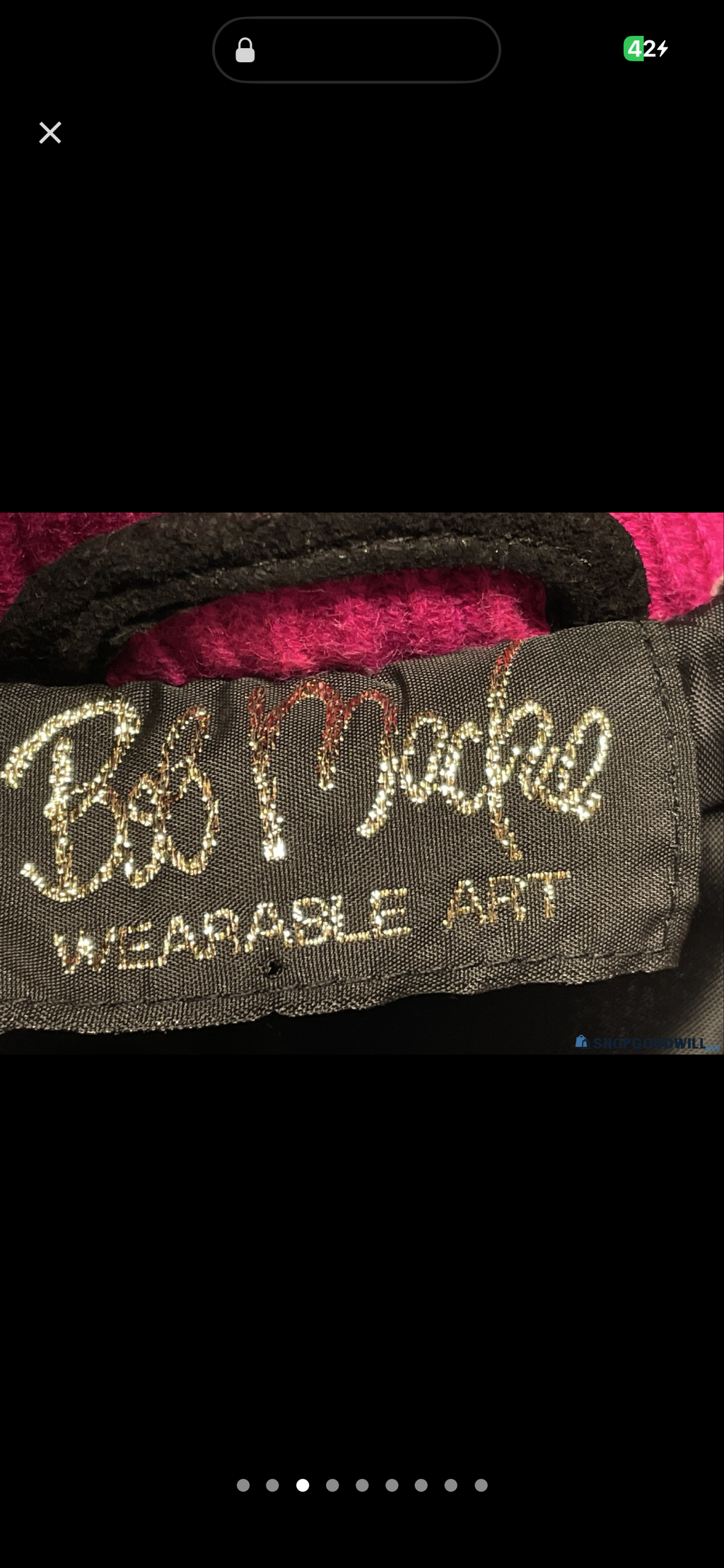 Vintage Bob Mackie Wearable Art Leather & Knit Embroidered Zip Jacket
