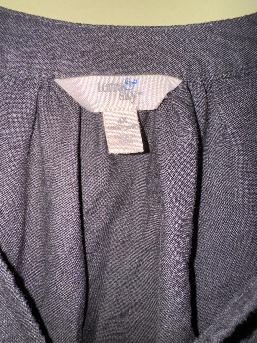 Terra & Sky Black Gauze Babydoll Tunic Blouse