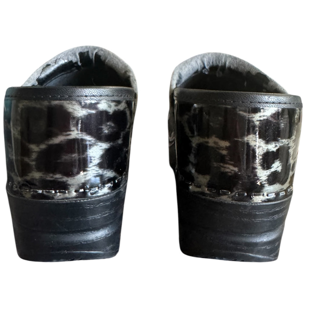 Dansko Professional Leopard Print Patent Leather Clogs