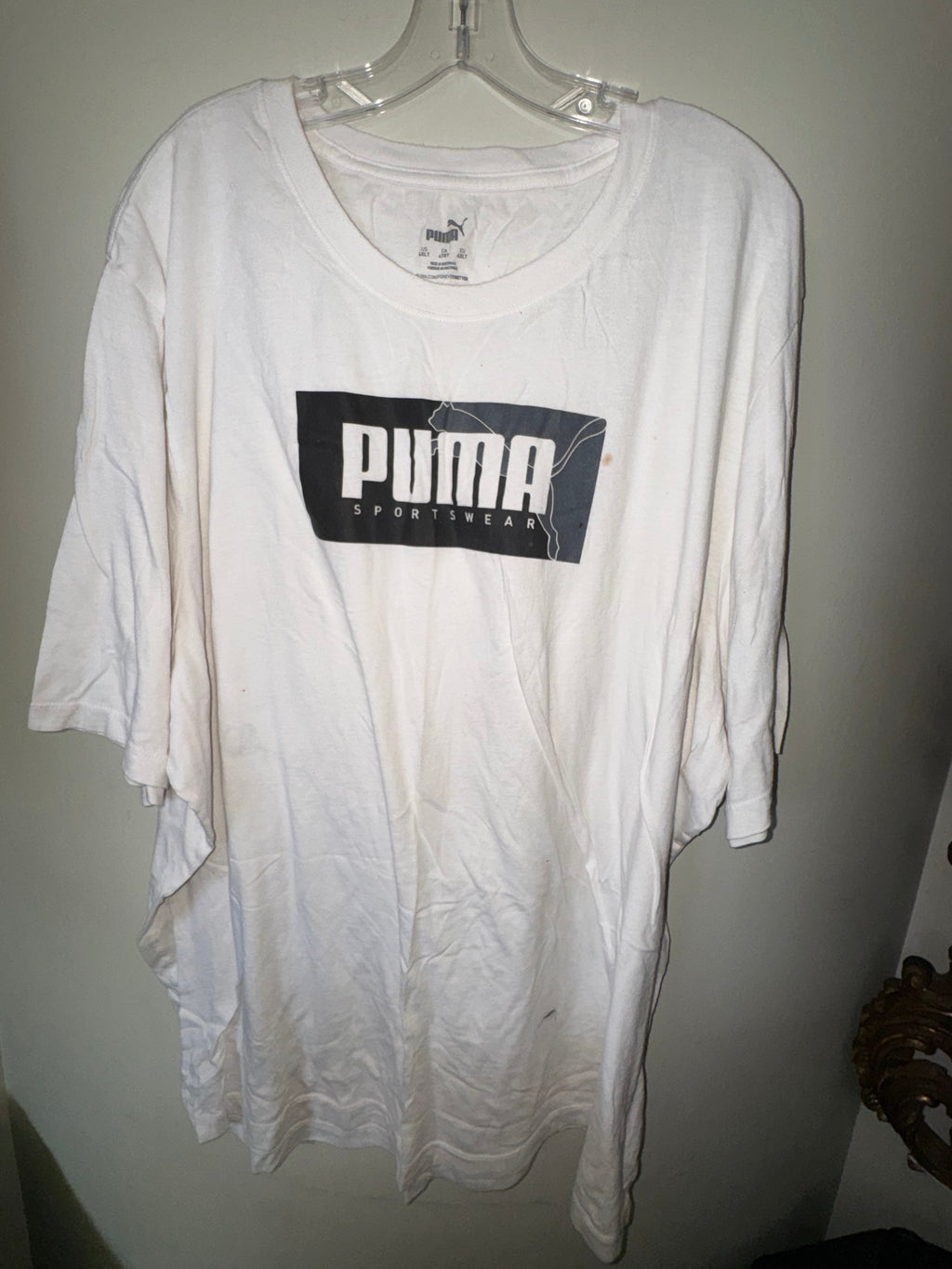 Puma White Sportswear Block Logo Tee
