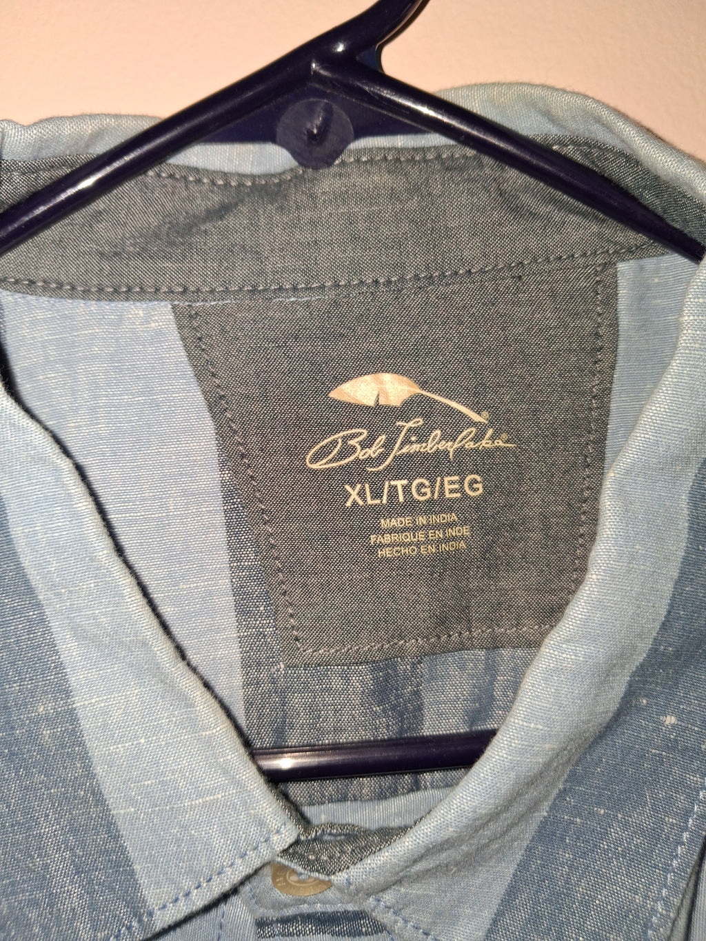 Bob Timberlake Blue & Gray Striped Long-Sleeve Popover Shirt