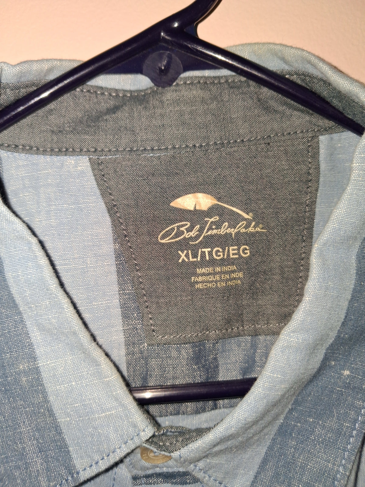 Bob Timberlake Blue & Gray Striped Long-Sleeve Popover Shirt