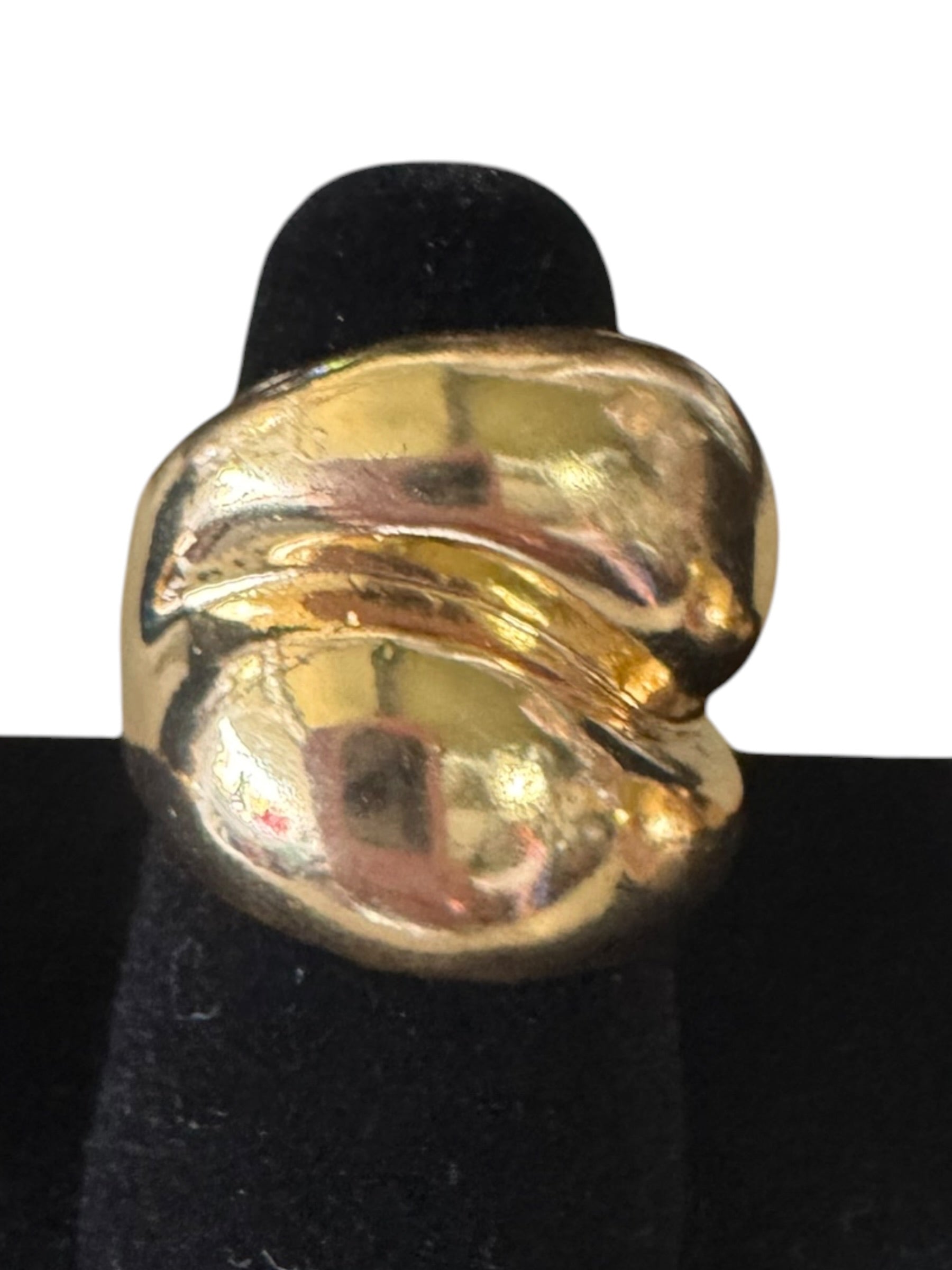 Sculpted Folded Dome Gold-Tone Ring