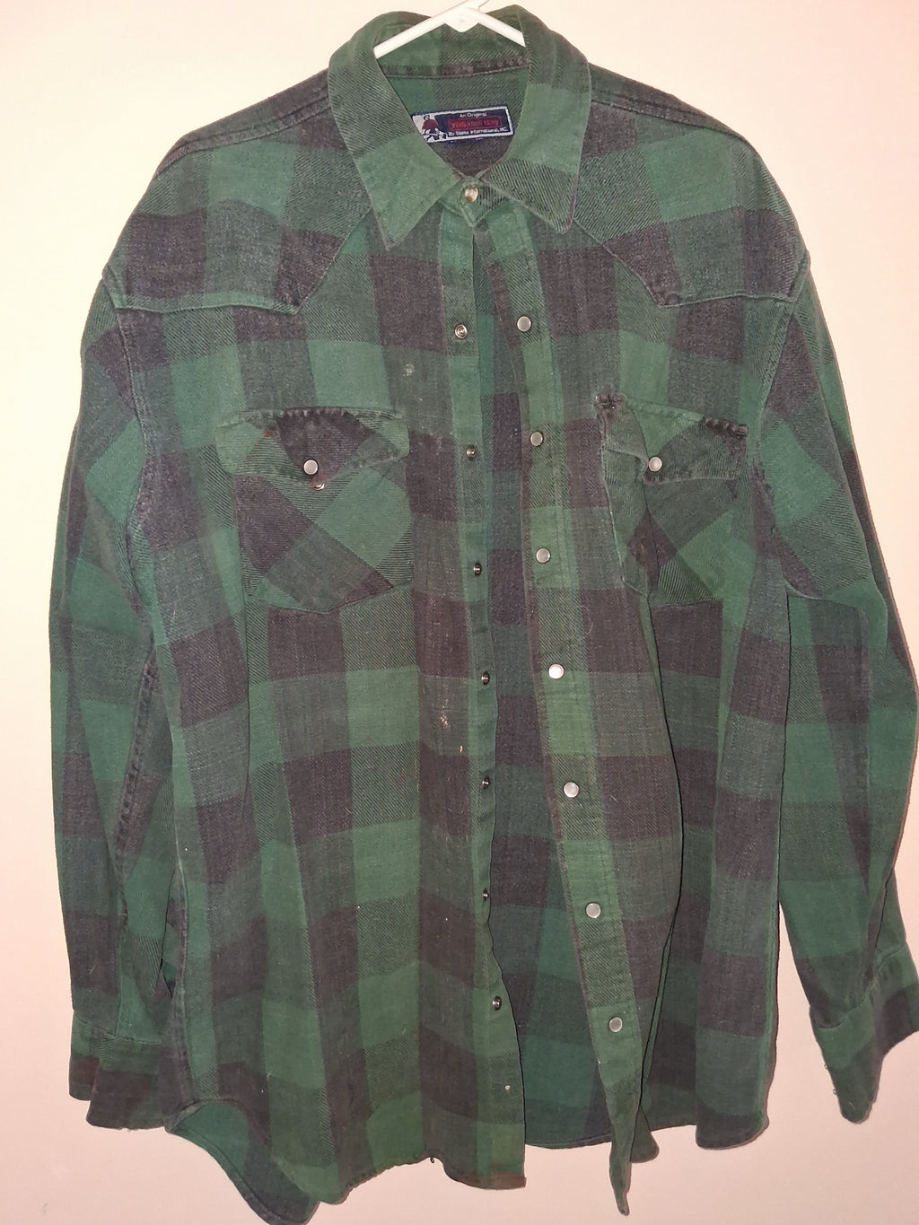 Williams Bay Green & Charcoal Plaid Western Snap Shirt