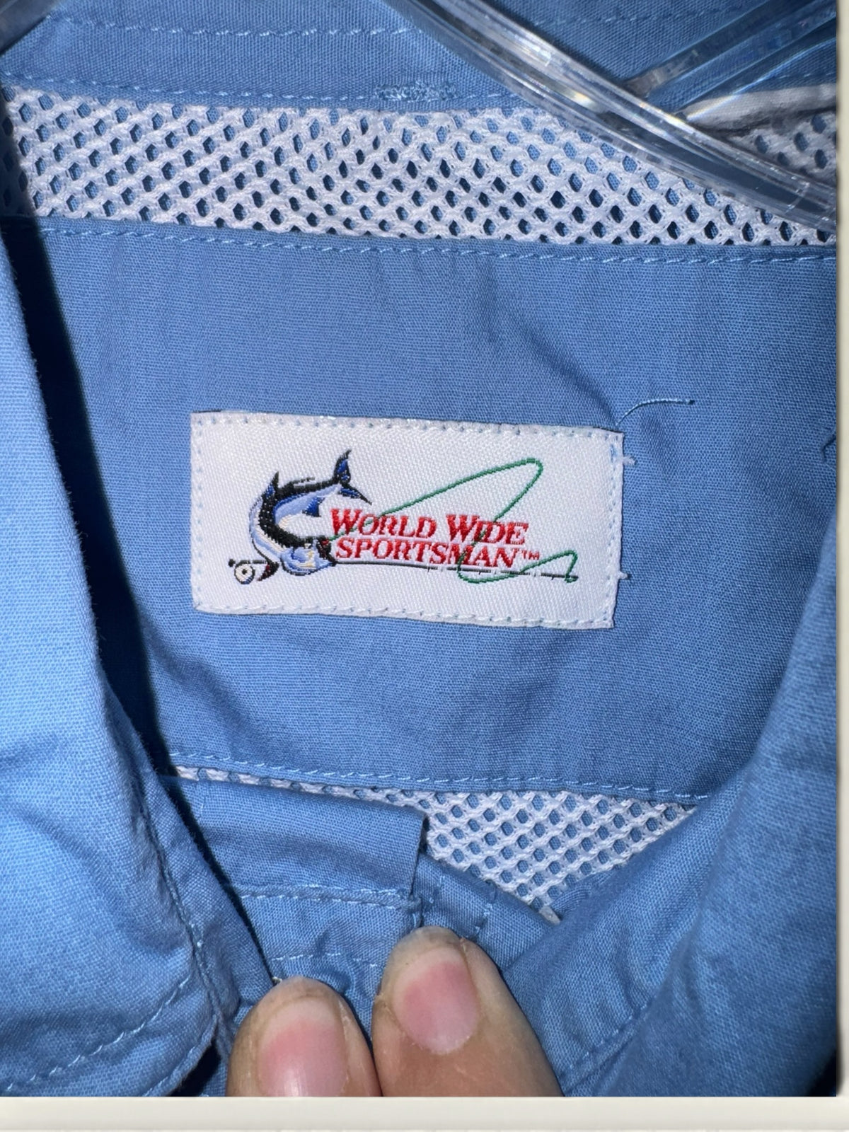 World Wide Sportsman Blue Long-Sleeve Fishing Shirt