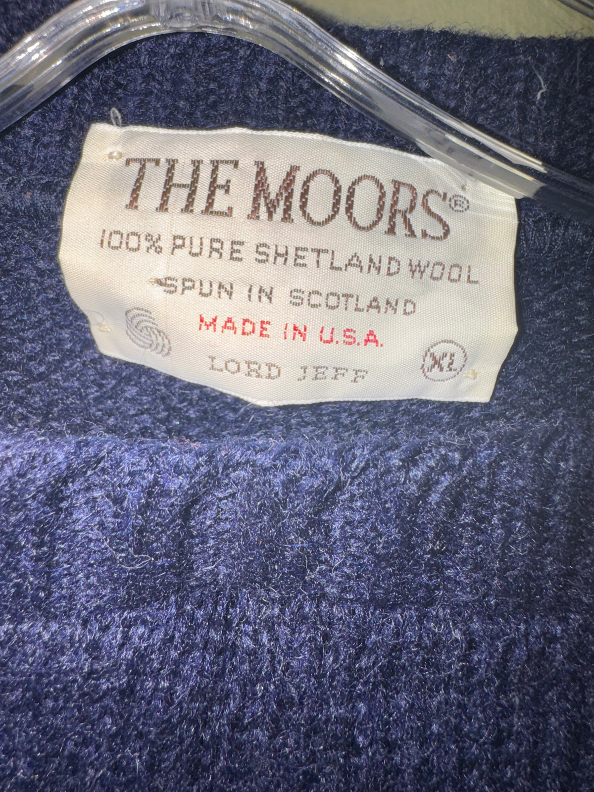 The Moors Navy Shetland Wool Crewneck Sweater